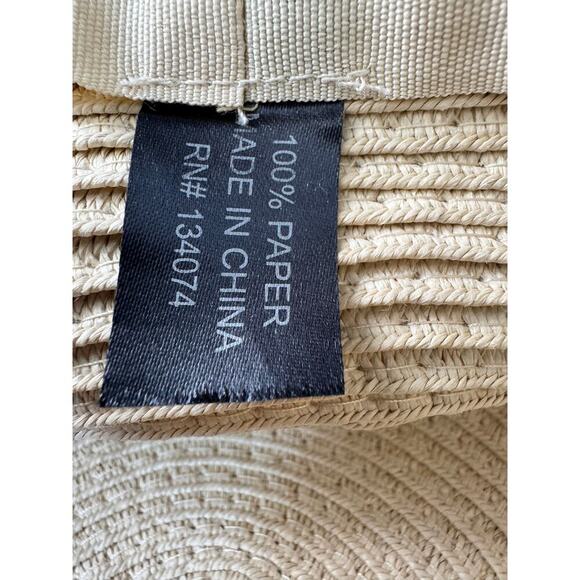 Natural Straw Sun Hat with Silver Chain Accent - Picture 5 of 5